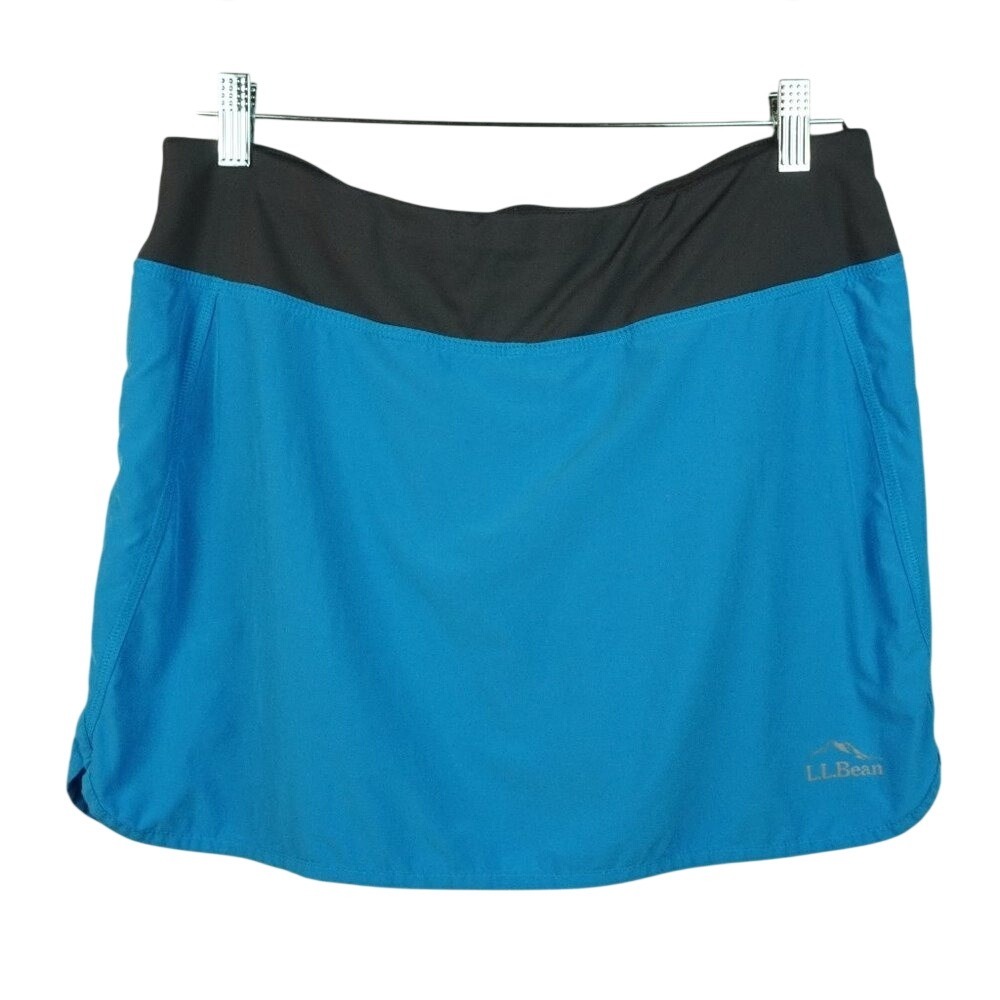 LL‎ Bean Teal and Gray Skort Skirt with Short Size Medium